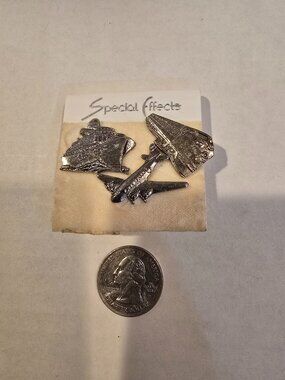 Lapel Pins Silver-tone Plane Cruise Ship Locomotive Lot of 3 Original Pkg 1980s